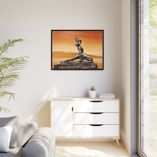Bronze Sculpture Desert Matte Canvas Framed Print