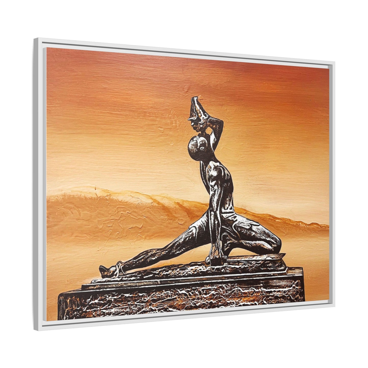 Bronze Sculpture Desert Matte Canvas Framed Print