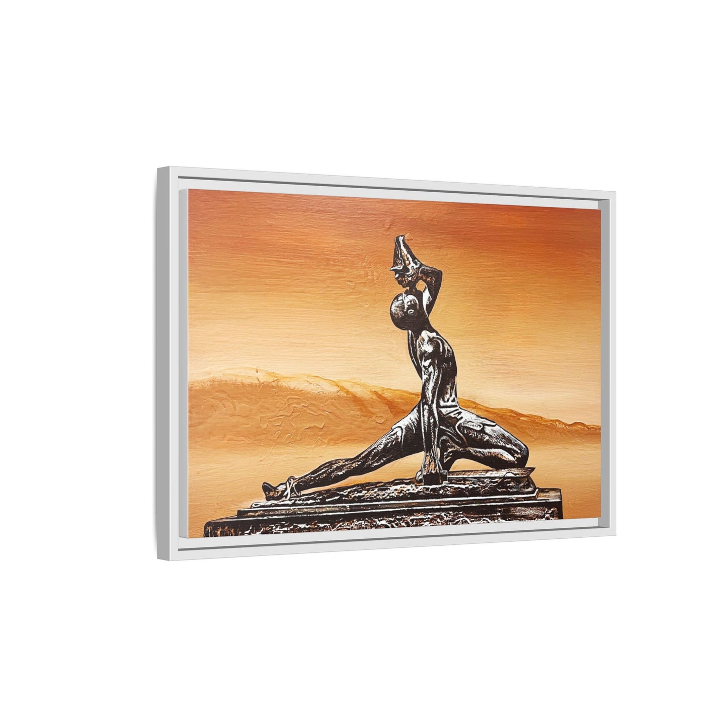 Bronze Sculpture Desert Matte Canvas Framed Print