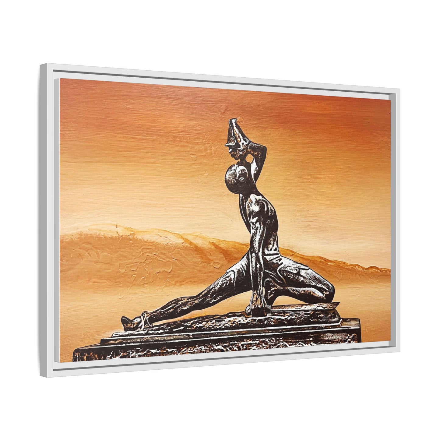 Bronze Sculpture Desert Matte Canvas Framed Print