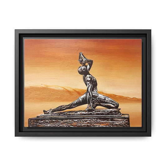 Bronze Sculpture Desert Matte Canvas Framed Print
