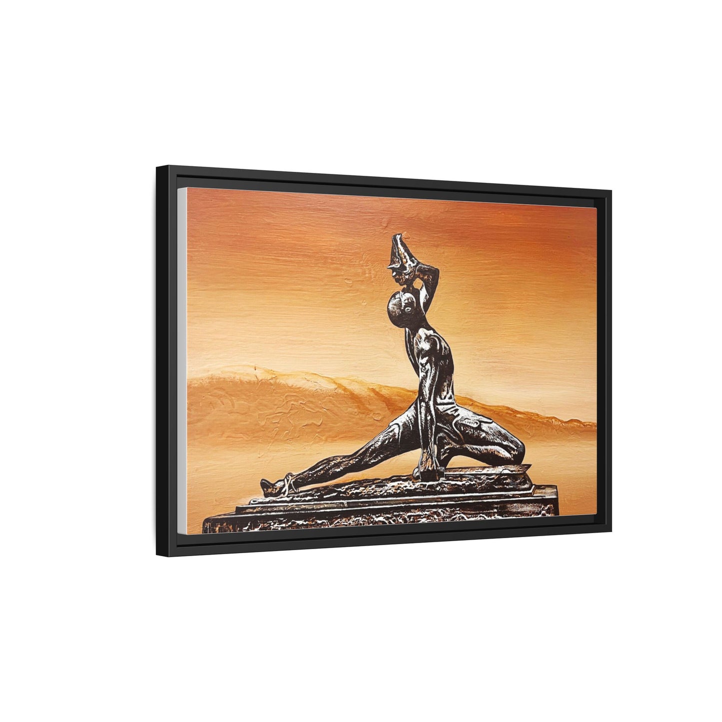 Bronze Sculpture Desert Matte Canvas Framed Print