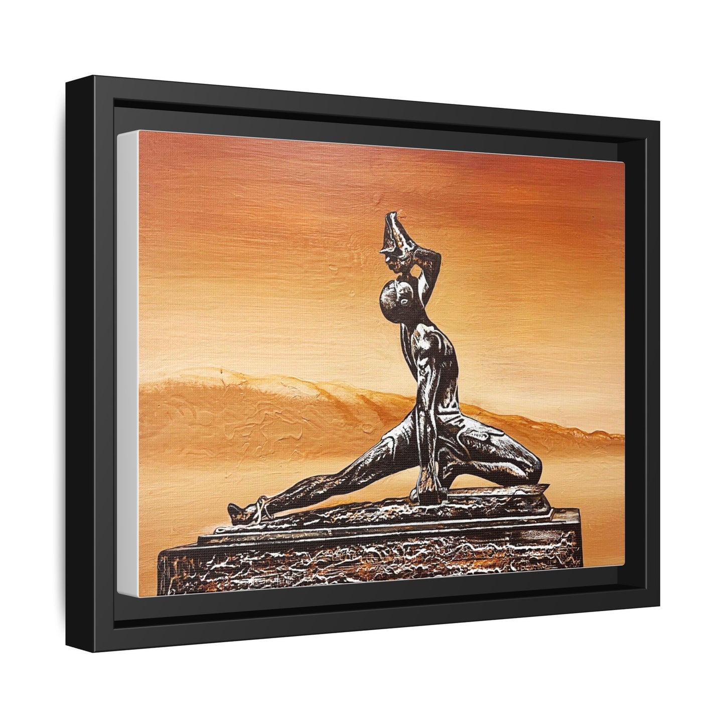 Bronze Sculpture Desert Matte Canvas Framed Print