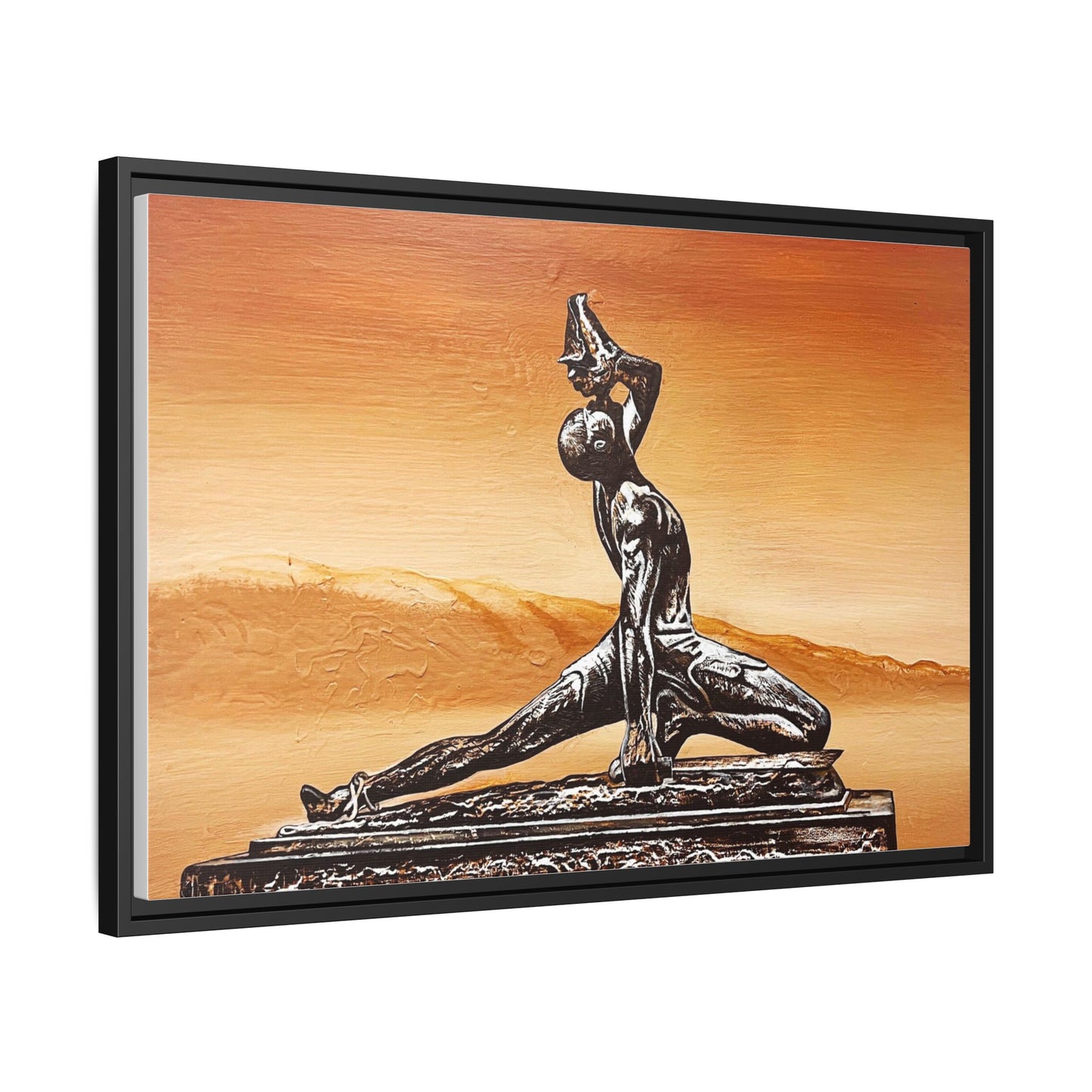 Bronze Sculpture Desert Matte Canvas Framed Print